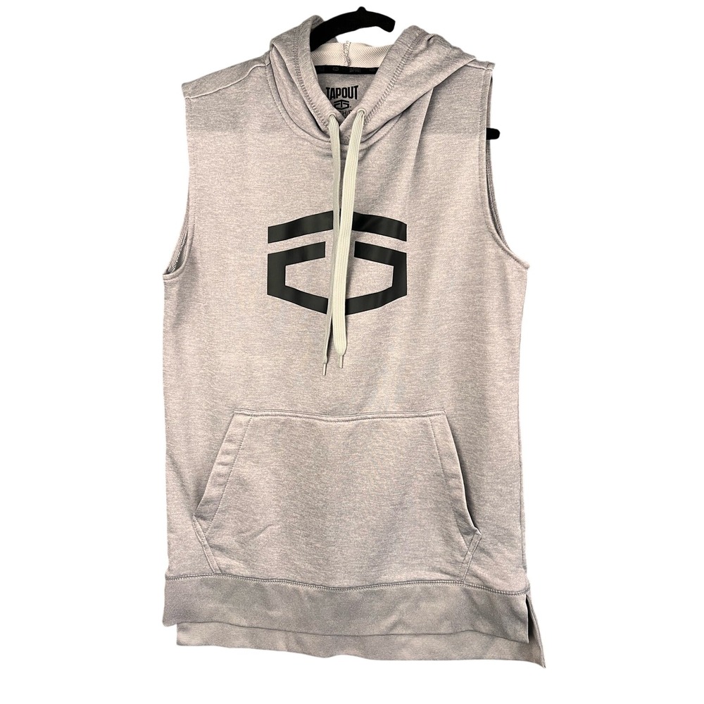 Tapout Hoodie Mens Small-Workout Sleeveless Gray
